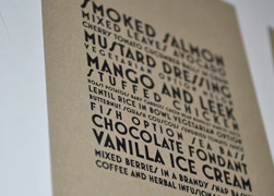 bespoke menu design