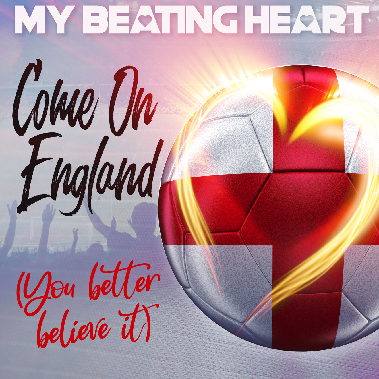 my beating heart - football record cover design